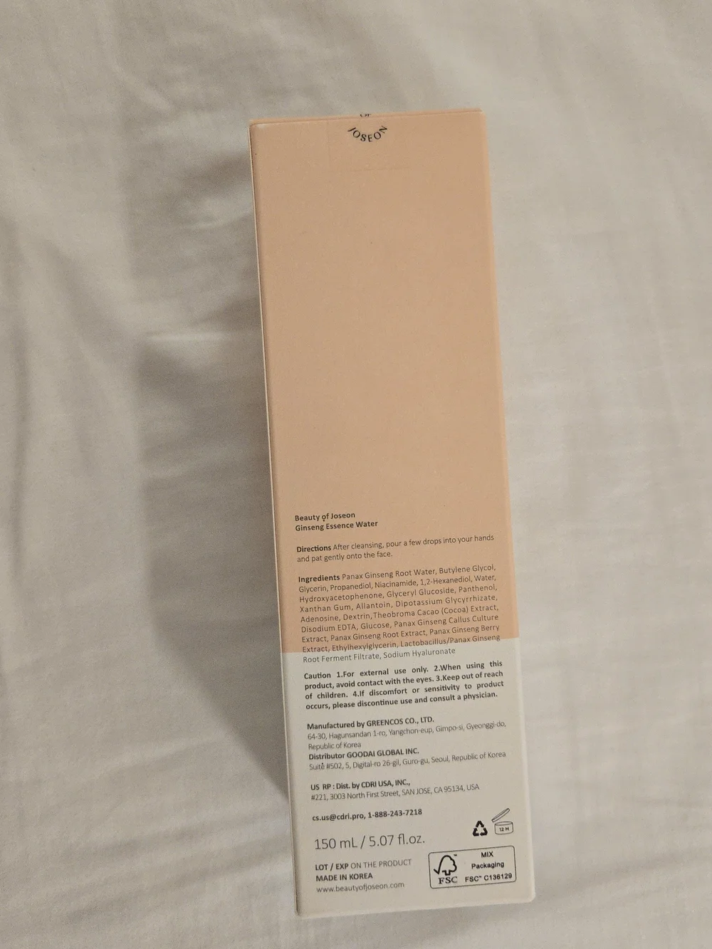 (NEW) Ginseng Essence Water Beauty Of Joseon